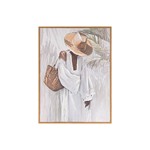 ΠΙΝΑΚΑΣ ΓΥΝΑΙΚΑ ΛΕΥΚΟΣ - ΑΝΟΙΧΤΟ ΚΑΦΕ 30x2x40cm