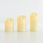 DECO LED CANDLE, BATTERY, FLICKERING FLAME, TIMER, IVORY, 7,5x12,5cm