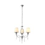 PENDANT LIGHT FIXTURES METAL-FABRIC 3LIGHTS 3XE14 MAX 40W 530X600mm CHROME ARTE ILLUMINA KRISTALLO