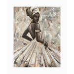 CANVAS PAINTING,  AFRICAN'S WOMAN BACK, 90x2,5x120cm