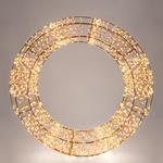 LIGHTED WREATH, 4800 WARM WHITE LED, WITH ADAPTOR, COPPER WIRE, 70cm