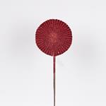FAN, RED WITH GLITTER, 15x51cm