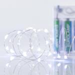 ΣΕΙΡΑ 20 MINI LED, ΜΠΑΤΑΡΙΑΣ, 3xAA, ΠΡΟΕΚΤΑΣΗ ΠΑΡΟΧΗΣ 30cm, ΑΣΗΜΙ ΧΑΛΚΟΣ, ΛΕΥΚΟ LED, ΑΝΑ 10cm, IP20