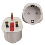 ADAPTOR UK 13A WHITE WITH SHUTTER PROTECTION