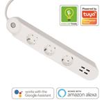 SMART POWER STRIP 3 SCHUKO AND 4 USB PORTS WITH WIFI  AND POWER METER 110-240V 16A