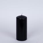 BLACK DECORATIVE CANDLE WITH SANDALWOOD SCENT 6x18cm.