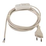 CABLE EXTENSION WITH PLUG AND INTERMEDIATE SWITCH  1,5mm WHITE