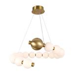 PENDANT LIGHT FIXTURES ΜΕΤΑL LED 20W 3000Κ 1560Lm 530X150mm BRASS-MILKY WHITE ARTE ILLUMINA TREA