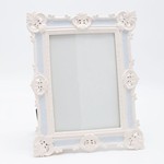 TABLE PHOTO FRAME (15x20), DESIGN, POLYRESIN, GOLD-BABY BLUE, cm