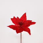 RED FLOWER, WITH RED BEADS, 27x15cm