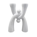 CANDLE HOLDER, POLYRESIN, WHITE, 19x6.5x25.5cm