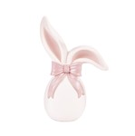 ΠΑΣΧΑΛΙΝΟ ΑΥΓΟ ΛΑΓΟΥΔΑΚΙ ΠΟΛΥΡΕΖΙΝ ΜΕ ΣΚΟΥΡΟ ΡΟΖ ΦΙΟΓΚΟ ΛΕΥΚΟ - ΡΟΖ 12.5x7.7x18.5cm
