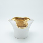 ΒΑΖΟ ΚΕΡΑΜΙΚΟ ΧΡΥΣΟ - ΛΕΥΚΟ 25.5x23.5x16cm