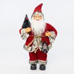 SANTA CLAUS, RED WITH TREE, 30cm