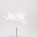WHITE FLOWER WITH WHITE PEARLS, 30x30cm