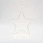 SILVER STAR LIGHTED 40cm, 40 MINI LED ON STAR AND 15 MINI LED LEAD WIRE, ADAPTOR STEADY, SILVER COPPER WIRE, WARM WHITE LED, LEAD WIRE 3m, IP44