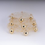 S/3 TRAY PLASTIC WITH METAL GOLD ELEMENTS 35x6.5cm/ 30x6.5cm/ 25x6.5cm