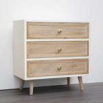 3 DRAWERS CABINET, WOODEN, BROWN & WHITE, 72x38.5x72cm