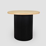 TABLE WOOD NATURAL - BLACK 120x120x100cm