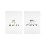 S/2 ΠΙΝΑΚΕΣ ΚΑΜΒΑΣ ΜΕ ΣΤΙΧΑΚΙΑ ΛΕΥΚΟΙ - ΧΡΥΣΟΙ 50x70cm