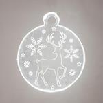 HANGING DECORATION PROFESSIONAL DESIGN WITH PLEXI GLASS, WITH DEER, WHITE LED TAPE, 48x2x63cm, IP65