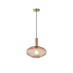 PENDANT LIGHT FIXTURES EMBOSSED GLASS 1XΕ27 MAX 15W Φ300mm  AMBER ARTE ILLUMINA TOPAZ