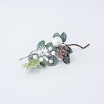 PICK WITH LEAVES WITH GLITTER PINE CONE AND WHITE DECORATIVES, 24cm