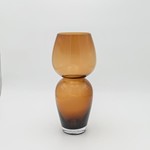 ΒΑΖΟ ΓΥΑΛΙΝΟ ΚΑΦΕ 15x15x34cm