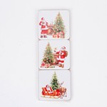 COASTER WITH SANTA, SET 6PCS, 9.5x9.5x0.47cm