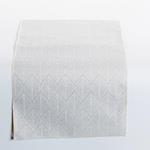 TABLE RUNNER, SILVER WITH WHITE LEAVES, 150x33cm