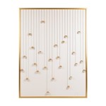 ΠΙΝΑΚΑΣ ΚΑΜΒΑΣ ΜΕ ΠΛΑΙΣΙΟ ΜΠΙΛΙΕΣ ΛΕΥΚΟ - ΧΡΥΣΟΣ 90x3.5x120cm