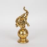 TABLE DECORATIVE, ELEPHANT ON A BALL, GOLD, 9.5x8x25.5cm