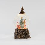 SNOWBALL TABLE DECORATIVE WITH TREE AND SANTA, PLASTIC, LIGHTED, WITH WATER, BATTERY OPERATED, 1 WARM WHITE LED, 12,3x12,3x22,5cm
