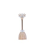 CANDLE HOLDER GLASS GOLD-AMBER-CLEAR GLASS 10x20cm
