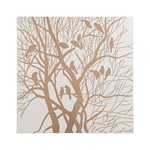 ΠΙΝΑΚΑΣ ΞΥΛΙΝΟΣ ΔΕΝΤΡΟ ΜΕ ΠΟΥΛΙΑ ΛΕΥΚΟ - ΑΝΟΙΧΤΟ ΚΑΦΕ 80x4x80cm