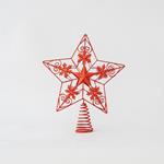 WIRE TOP TREE, RED, STAR WITH DESIGNS, 30x25cm