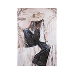 ΠΙΝΑΚΑΣ ΚΑΜΒΑΣ ΓΥΝΑΙΚΑ ΜΠΕΖ - ΜΑΥΡΟΣ - ΛΕΥΚΟΣ 80x3.5x120cm