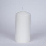 DECORATIVE CANDLE WHITE WITH WHITE MUSK SCENT 7x14cm.