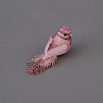 BIRD PINK, WITH GLITTER AND FEATHERS, 15cm
