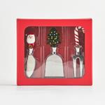 CHEESE KNIVES, WITH SANTA, CHRISTMAS TREE AND CANDY CANE, SET 3PCS