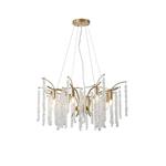 PENDANT LIGHT FIXTURES METAL-CLEAR GLASS 8LIGHTS  8XE14 ΜΑΧ 15W 720X740mm ARTE ILLUMINA KRISTALLO