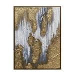 CANVAS  PAINTING, RIVER, WHITE-GOLD, 60x80x3.5cm