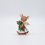 POLYRESIN DECORATIVE, MOUSE WITH MISTLETOE,  6x9cm
