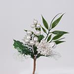 PICK WITH WHITE BERRIES AND BELL, 20cm