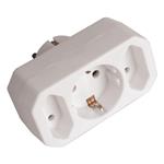 ADAPTOR FROM SCHUKO TO 1 SCHUKO & 2 NORMAL WITH SHUTTER PROTECTION