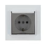 DESPINA SOCKET OUTLET EARTHED WITH PROTECTION COVER WHITE