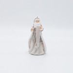 POLYRESIN DECORATIVE, SANTA WITH GIFT LIST, LIGHT PINK, 6x10.5cm