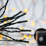 ΣΕΙΡΑ, 300 LED 3mm, 31V ΜΕΤΑΣΧΗΜΑΤΙΣΤΗ, 8 ΠΡΟΓΡΑΜΜΑΤΑ, ΠΡΑΣΙΝΟ PVC ΚΑΛΩΔΙΟ, ΘΕΡΜΟ ΛΕΥΚΟ LED ΑΝΑ 5cm, ΠΡΟΕΚΤΑΣΗ ΠΑΡΟΧΗΣ 3m, ΙΡ44