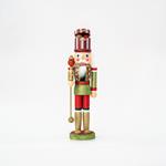 NUTCRACKER, GREEN-RED, WITH SCEPTER, 38cm