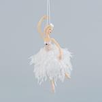 BALLERINA WITH WHITE FEATHERS, PIROUETTE, 18cm